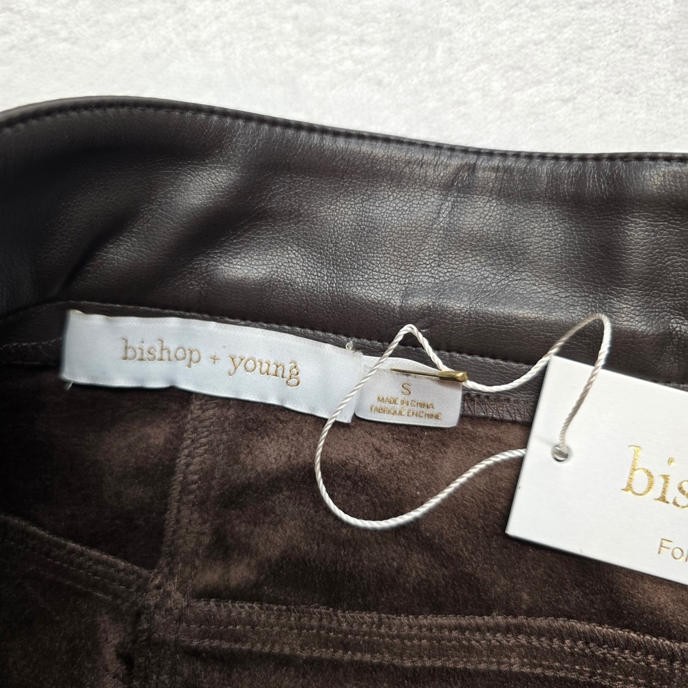 Bishop‎ + Young Faux Leather Mini Skirt Brown Vegan Leather Size S - Picture 3 of 8